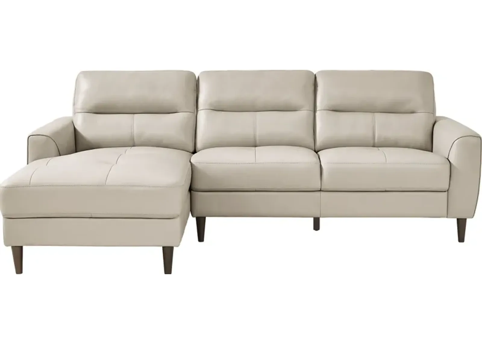 Sutton Heights Beige Leather 2 Pc Sectional