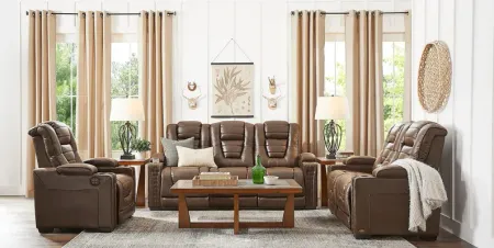 Chief Taupe 7 Pc Living Room with Dual Power Reclining Sofa
