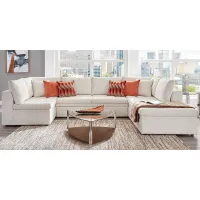 Sheridan Square Off-White 5 Pc Sleeper Sectional Living Room