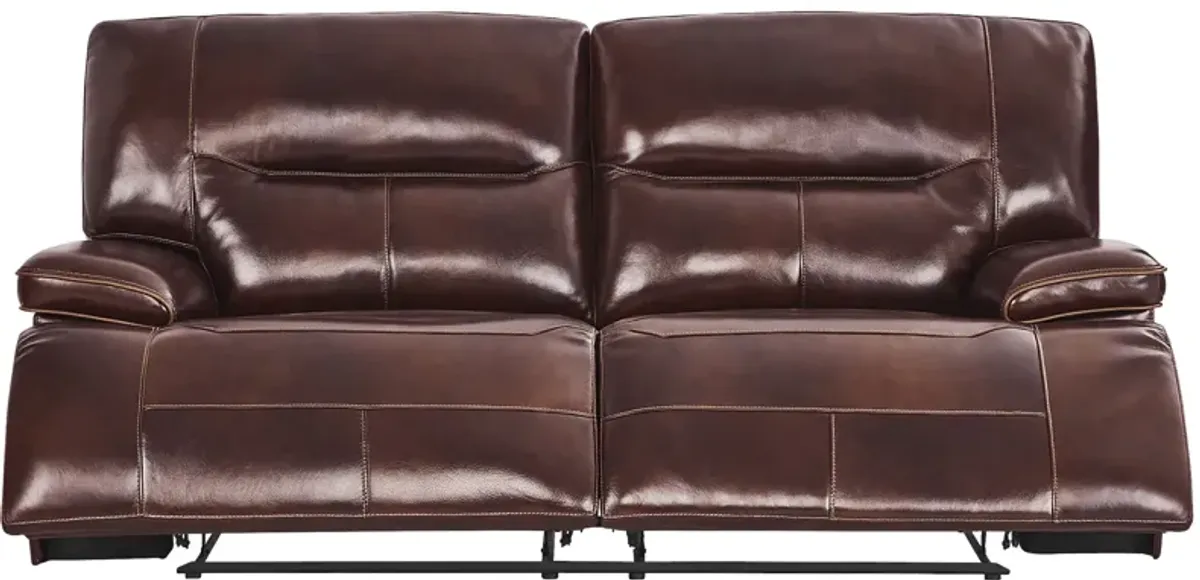 Caletta Way Merlot Leather 8 Pc Dual Power Reclining Living Room with Reclining Sofa