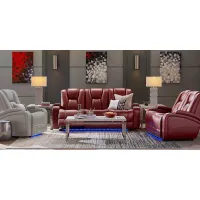Kingvale Court Red 8 Pc Living Room with Dual Power Reclining Sofa