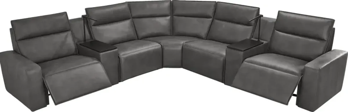 Charcoal 7 Pc Dual Power Reclining ModularTwo