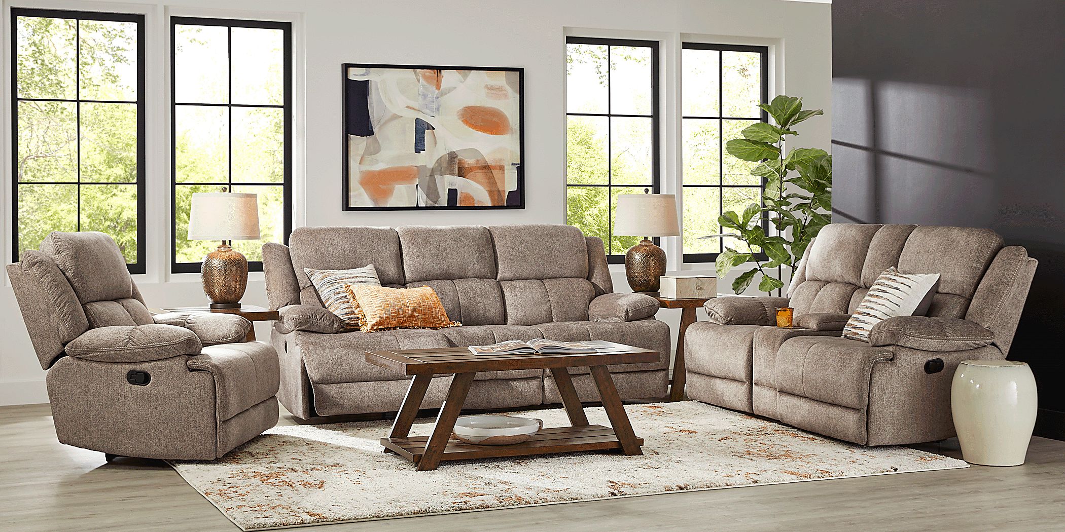 Townsend Brown 7 Pc Reclining Living Room