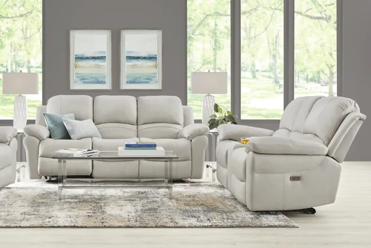 Vercelli Way Stone Leather 5 Pc Power Reclining Living Room