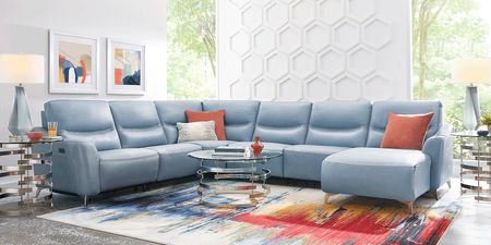 Domio Hydra Leather 6 Pc Power Reclining Sectional