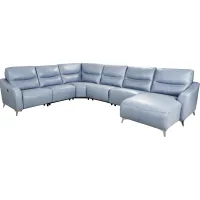Domio Hydra Leather 6 Pc Power Reclining Sectional