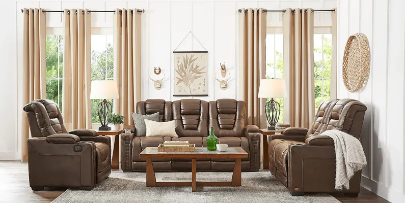 Chief Taupe 8 Pc Living Room with Dual Power Reclining Sofa