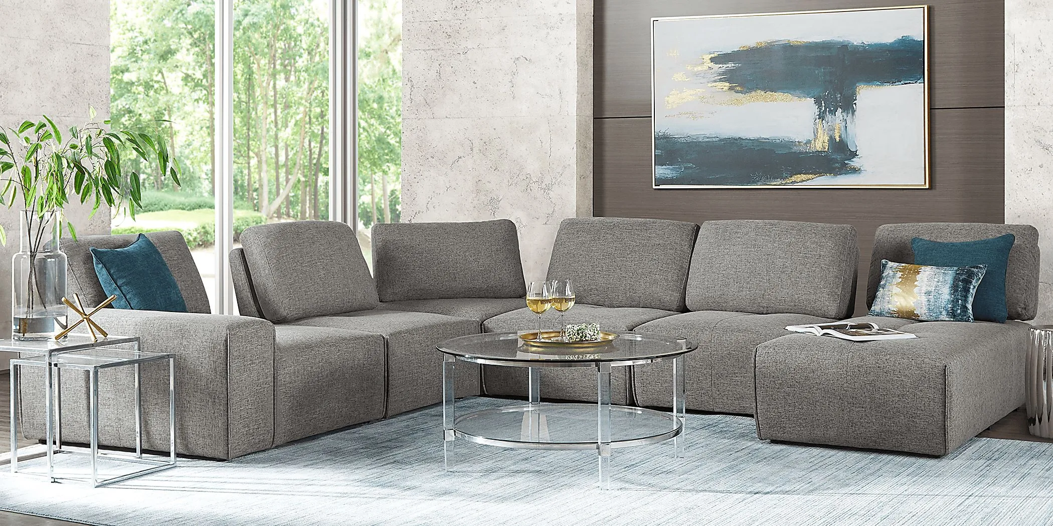 Laney park dark gray 5 pc sectional discount