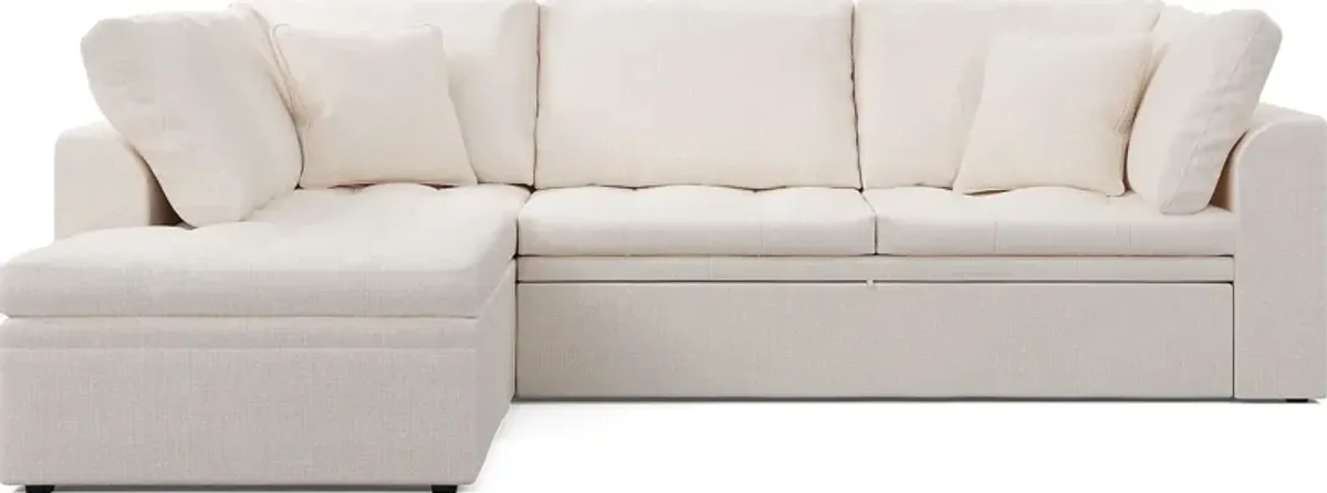 Sheridan Square Off-White 4 Pc Sleeper Sectional Living Room