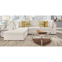 Sheridan Square Off-White 4 Pc Sleeper Sectional Living Room