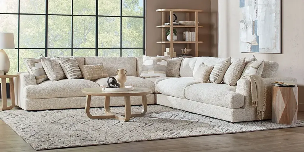 Montecito White 6 Pc Sectional Living Room