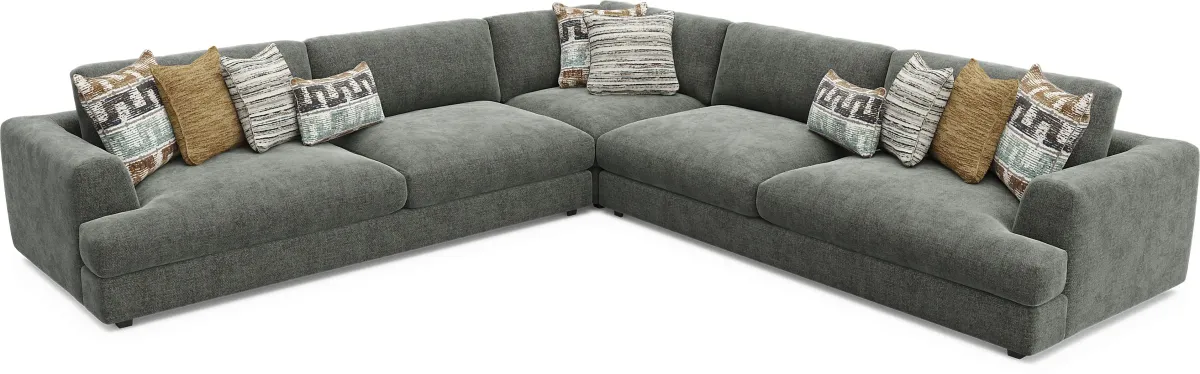 Montecito Charcoal 6 Pc Sectional Living Room