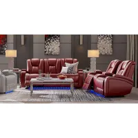 Kingvale Court Red 7 Pc Dual Power Reclining Living Room