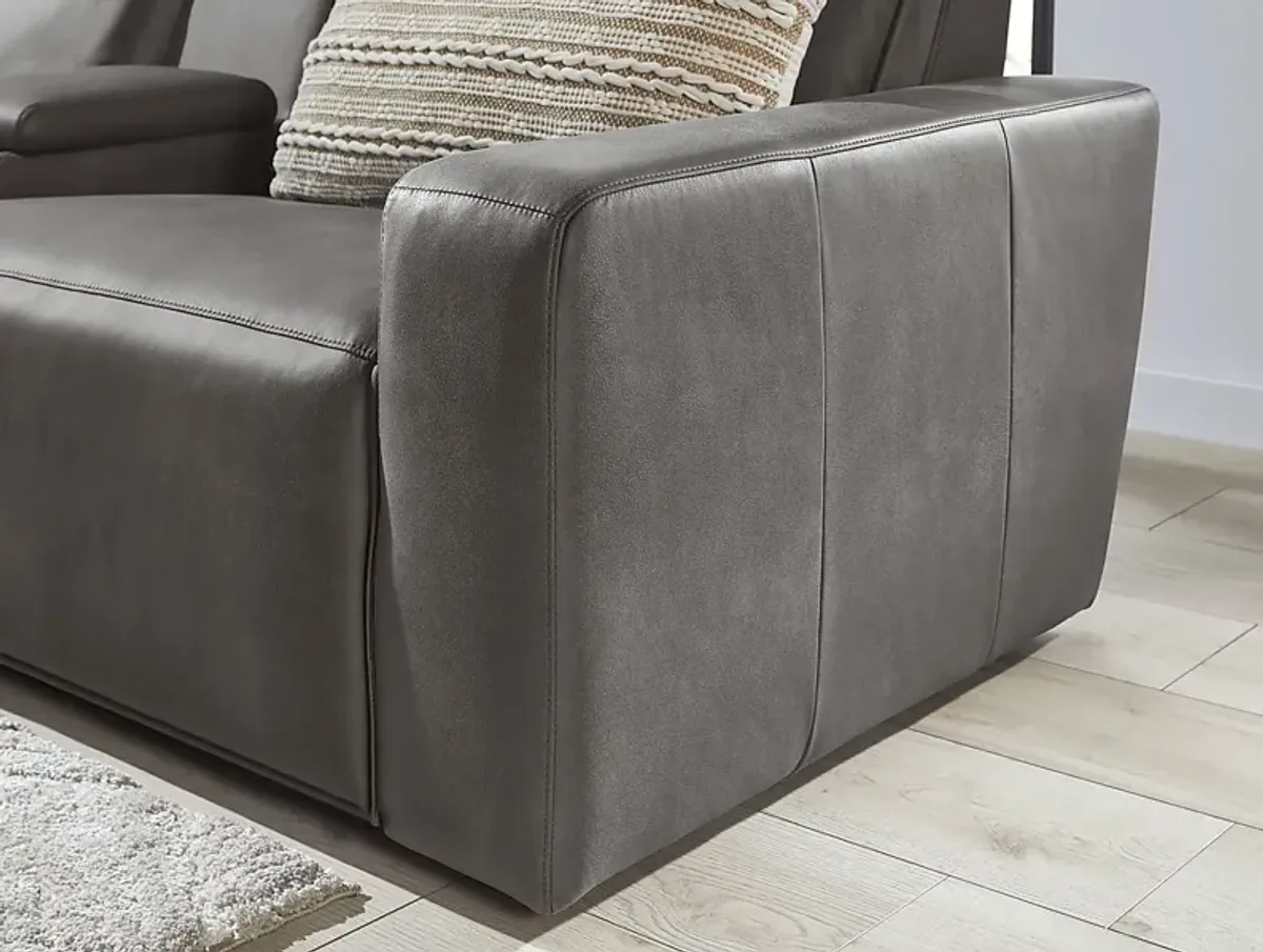 Charcoal 3 Pc Dual Power Reclining ModularTwo with Media Console