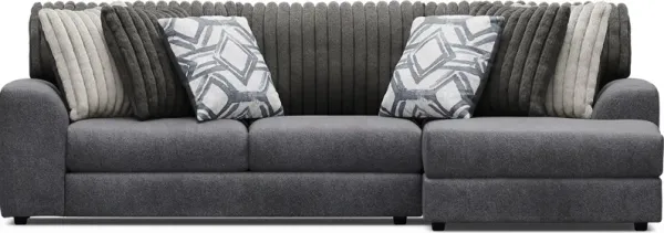 Moreau Street Black 2 Pc Sectional