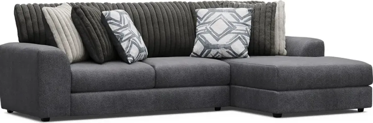 Moreau Street Black 2 Pc Sectional