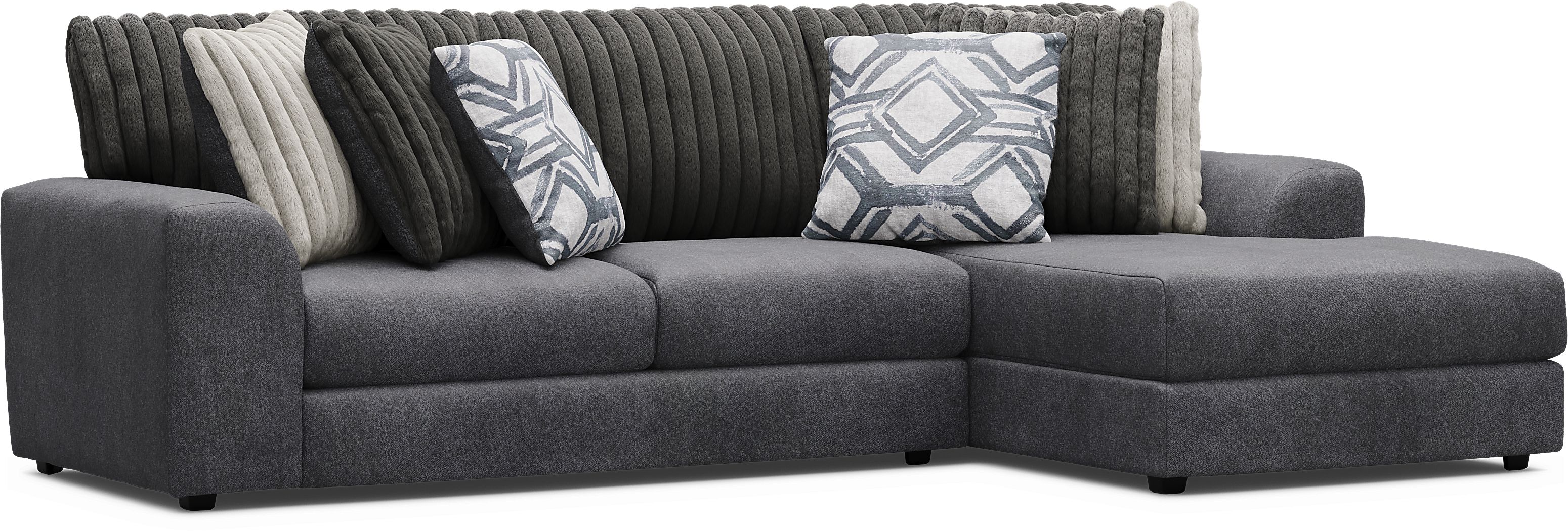 Moreau Street Black 2 Pc Sectional