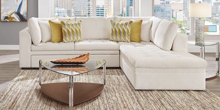 Sheridan Square Off-White 4 Pc Sleeper Sectional Living Room