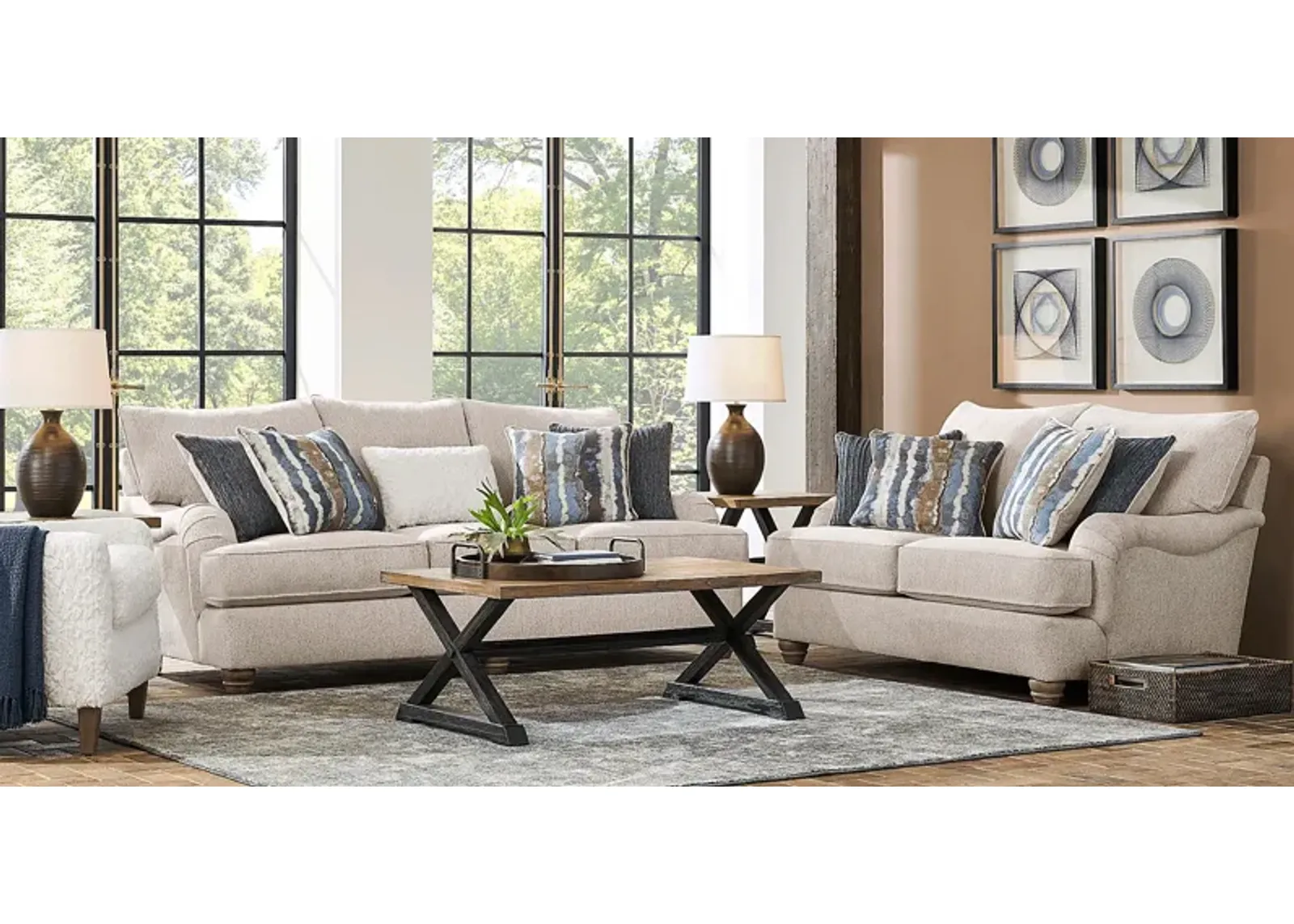 Beverly Glen Beige 7 Pc Living Room