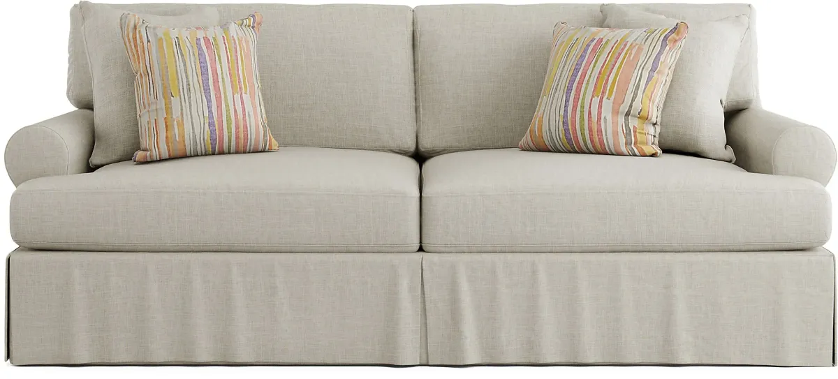 Beachside Walk Linen Textured Slipcover 8 Pc Living Room