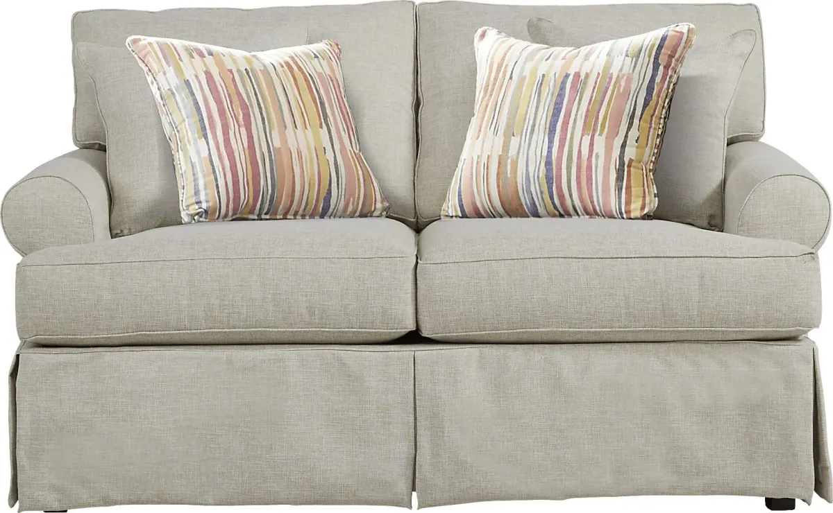 Beachside Walk Linen Textured Slipcover 8 Pc Living Room