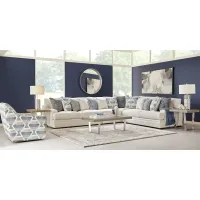 Bedford Park Ivory 8 Pc Sectional Living Room