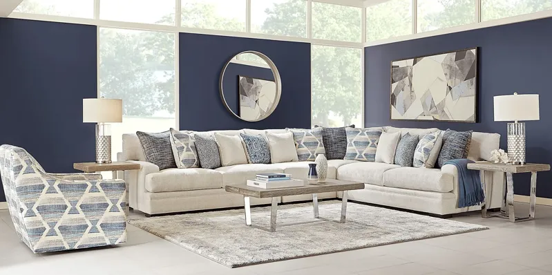 Bedford Park Ivory 8 Pc Sectional Living Room
