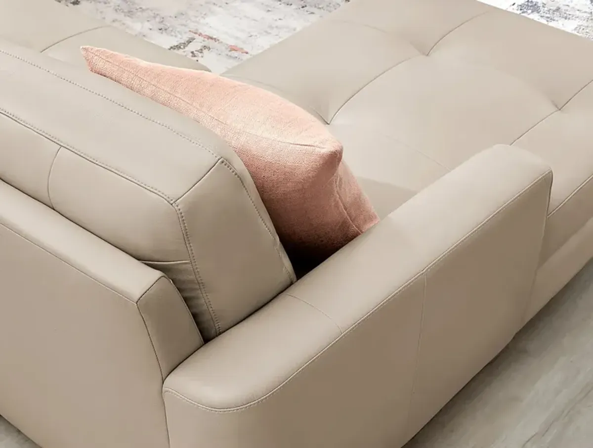 Sutton Heights Beige Leather 4 Pc Sectional