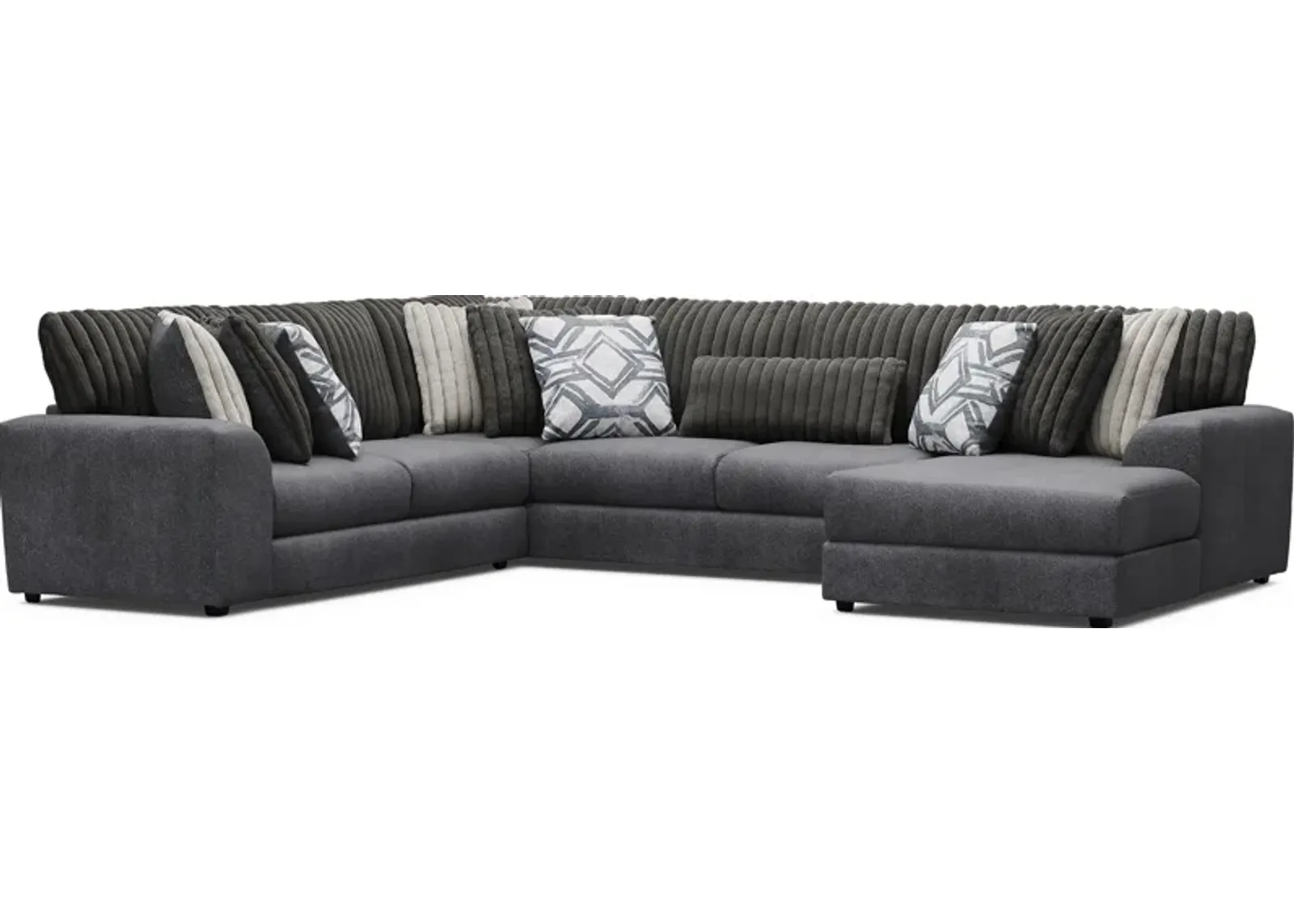 Moreau Street Black 3 Pc Sectional