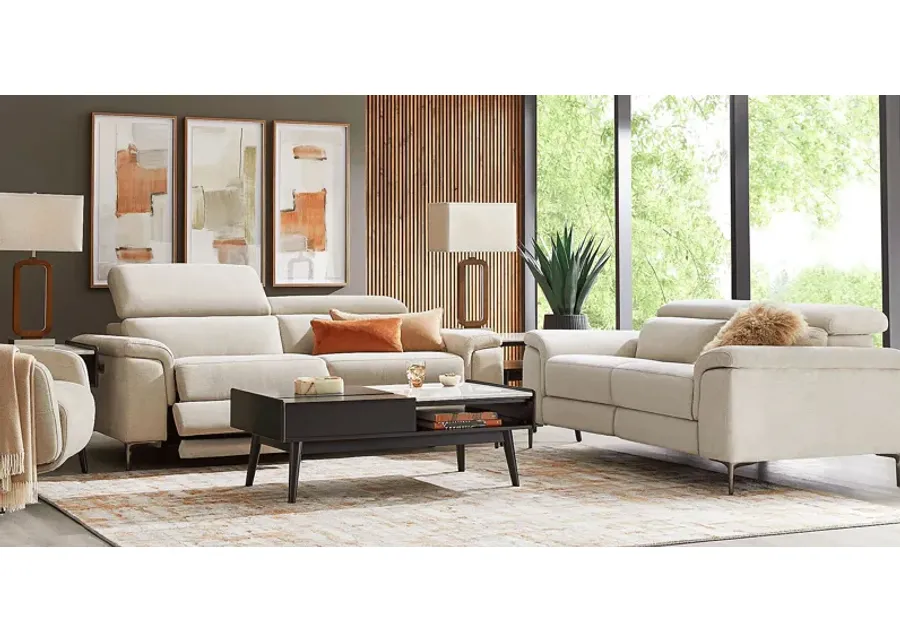 Weatherford Park Beige 6 Pc Living Room with Dual Power Reclining Sofa