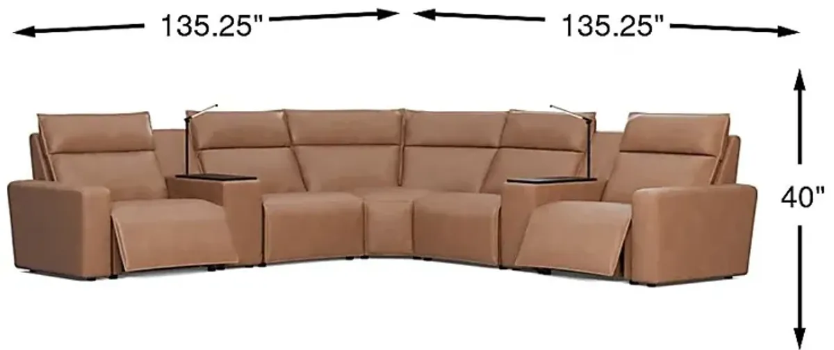 Saddle 7 Pc Dual Power Reclining ModularTwo