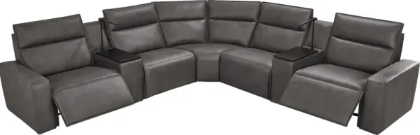 Charcoal 7 Pc Dual Power Reclining ModularTwo