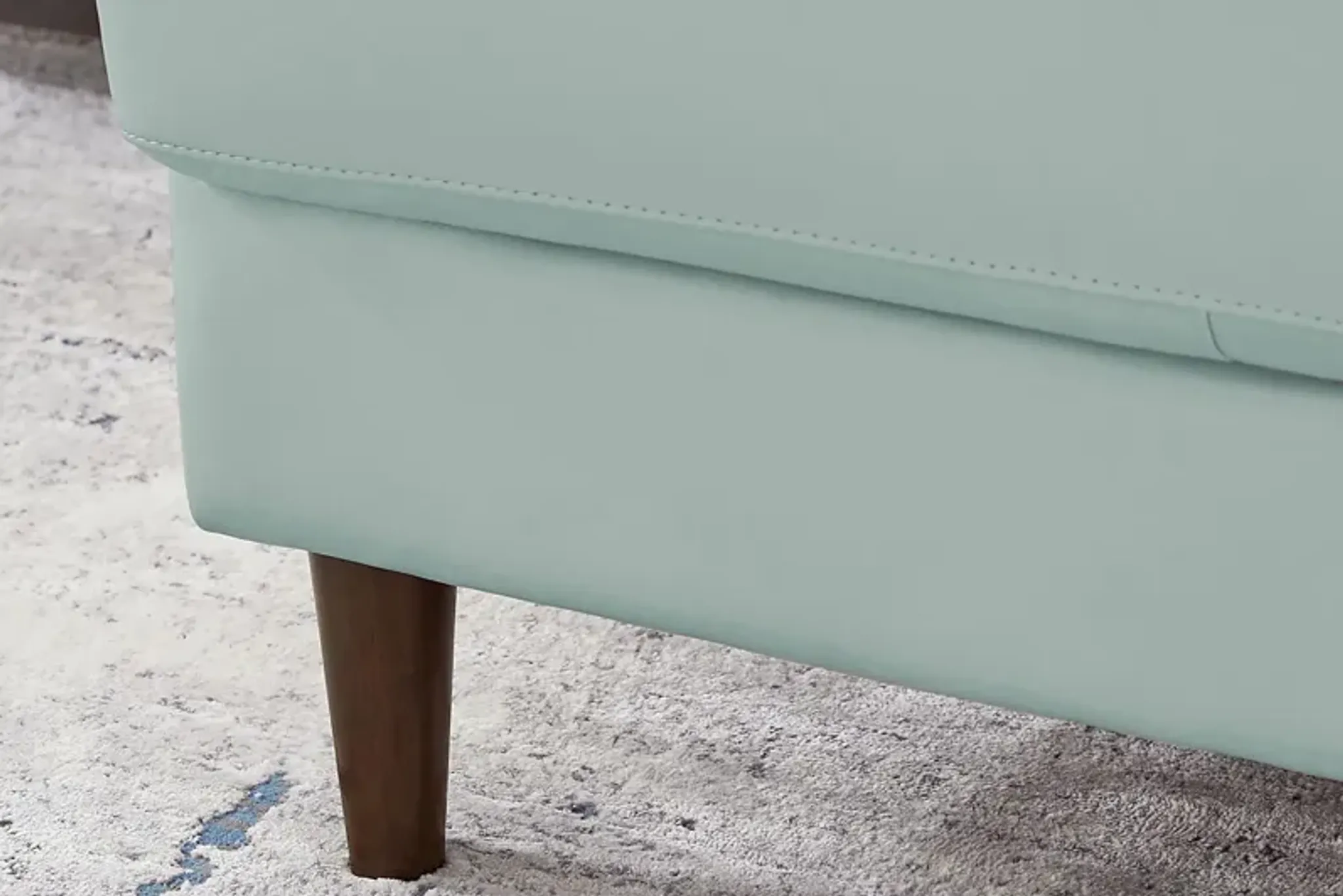 Sutton Heights Aqua Leather 4 Pc Sectional | Furniture.com
