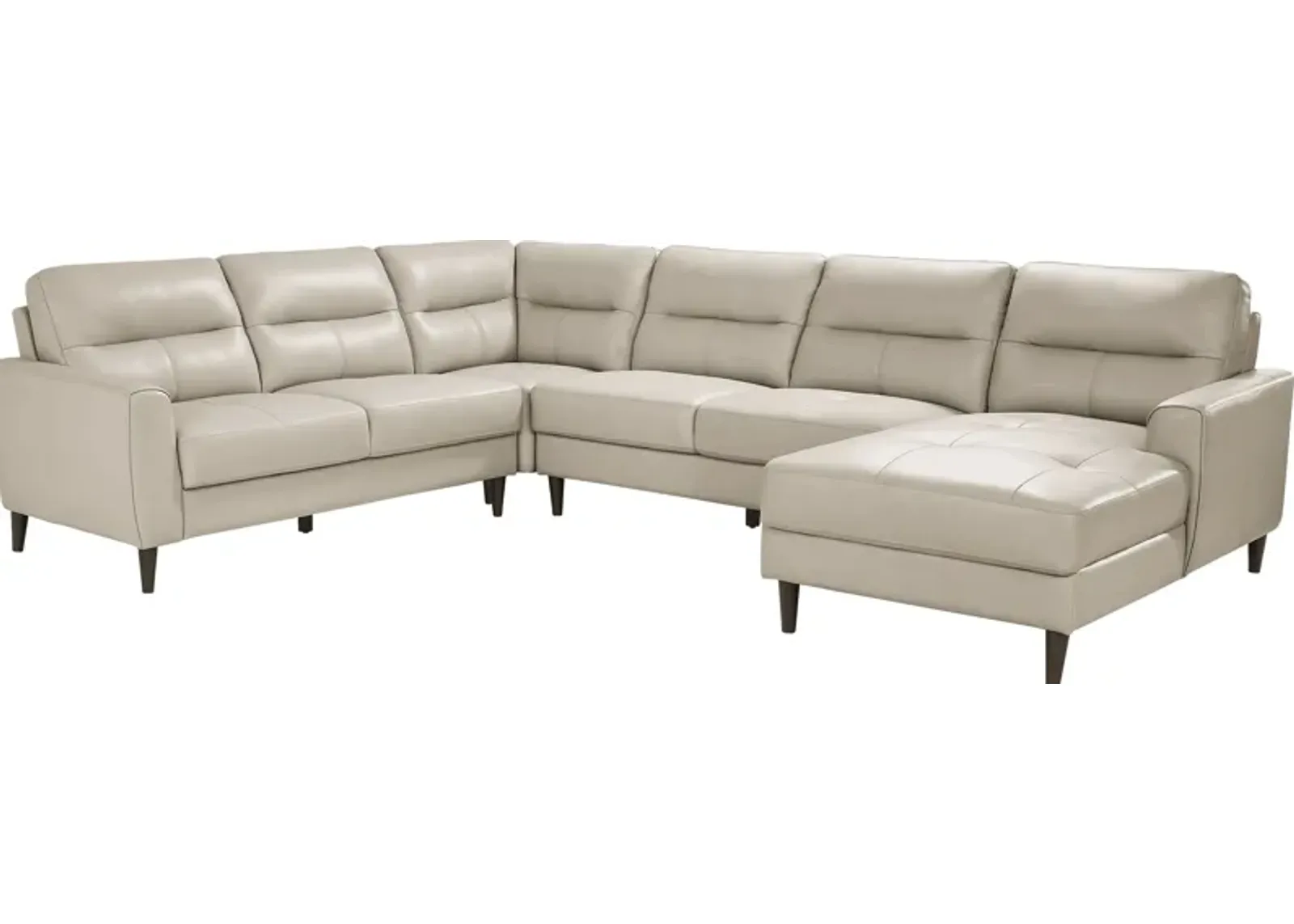 Sutton Heights Beige Leather 4 Pc Sectional