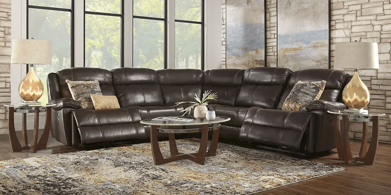 West Valley Brown 8 Pc Leather Power Reclining Sectional Living Room