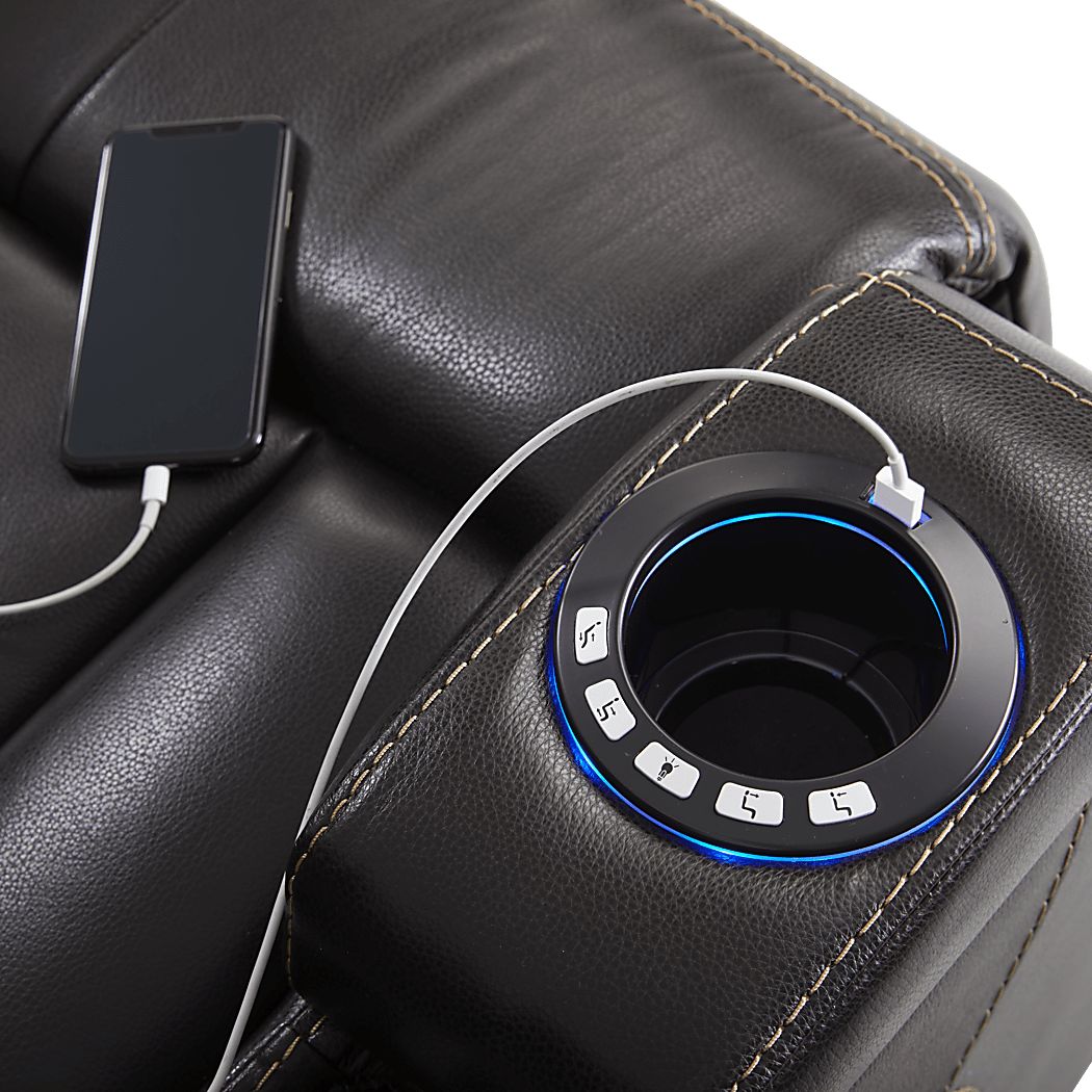 Moretti Brown Leather 8 Pc Living Room with Dual Power Reclining Sofa