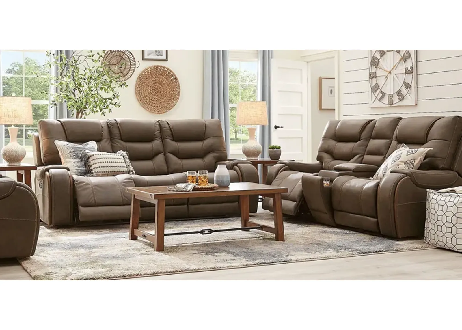 Laredo Springs Brown 5 Pc Dual Power Reclining Living Room