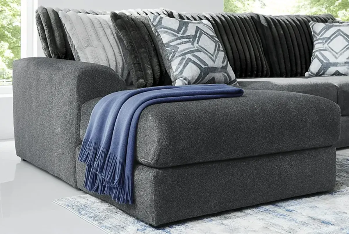 Moreau Street Black 3 Pc Sectional