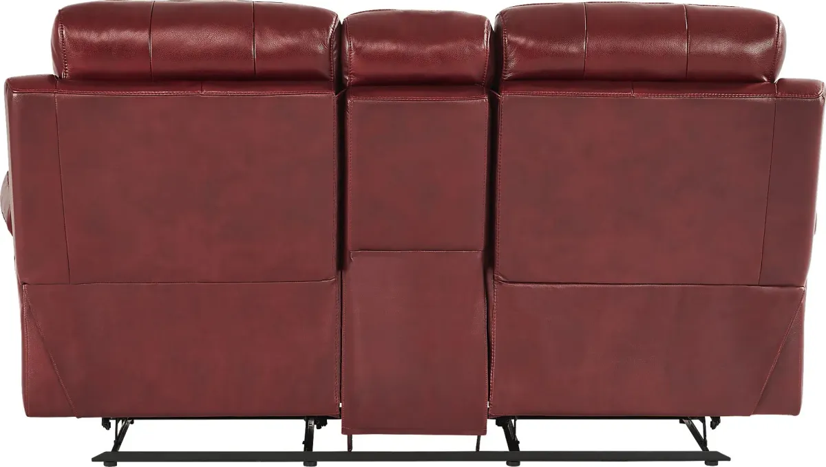 Antonin Red Leather 5 Pc Reclining Living Room