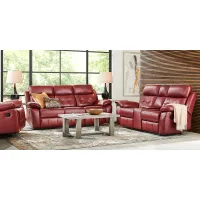 Antonin Red Leather 5 Pc Reclining Living Room