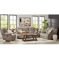 Townsend Brown 3 Pc Living Room with Reclining Sofa