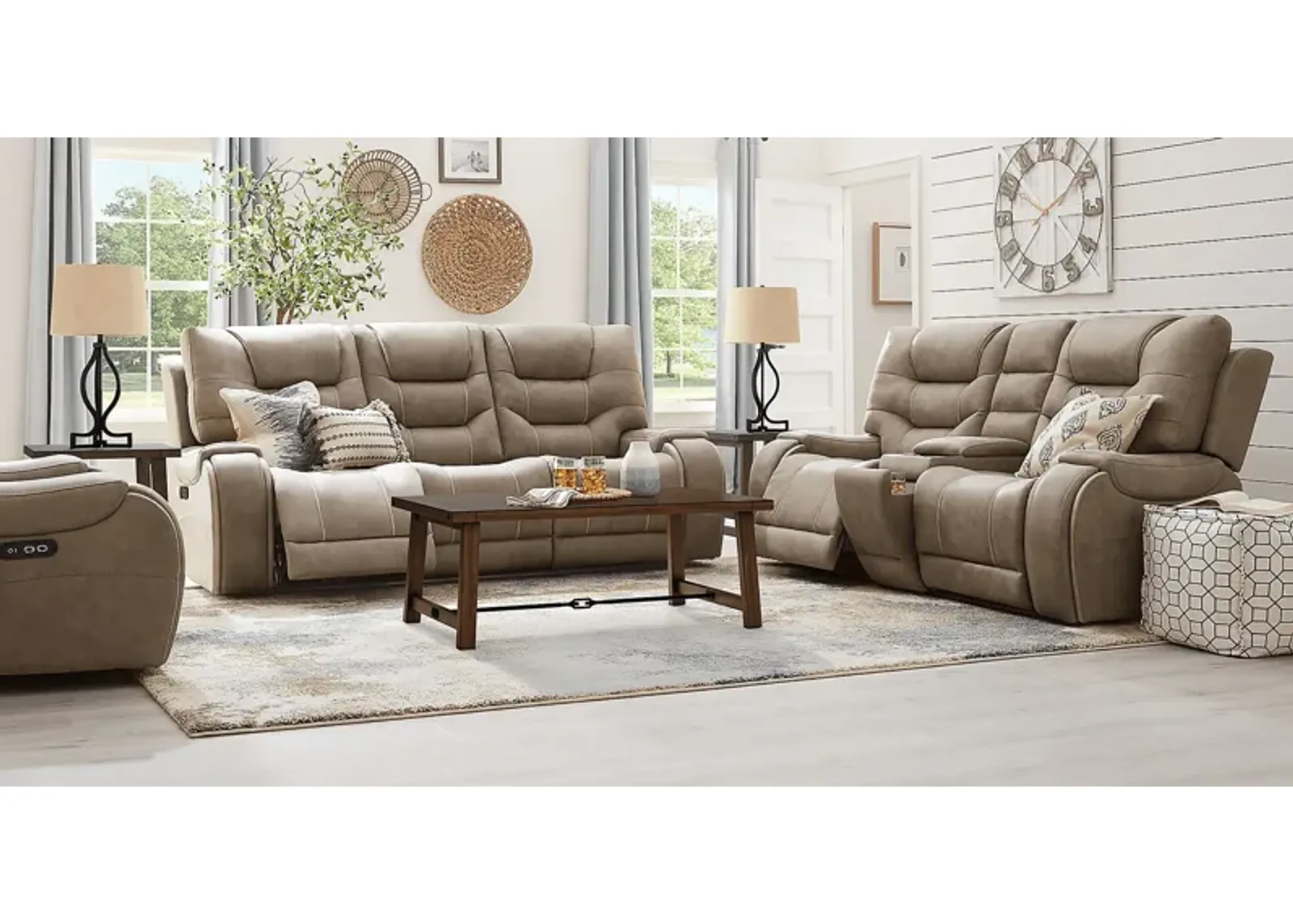 Laredo Springs Gray 6 Pc Dual Power Reclining Living Room