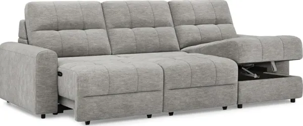 Meriwether Gray 3 Pc Power Slider Sectional