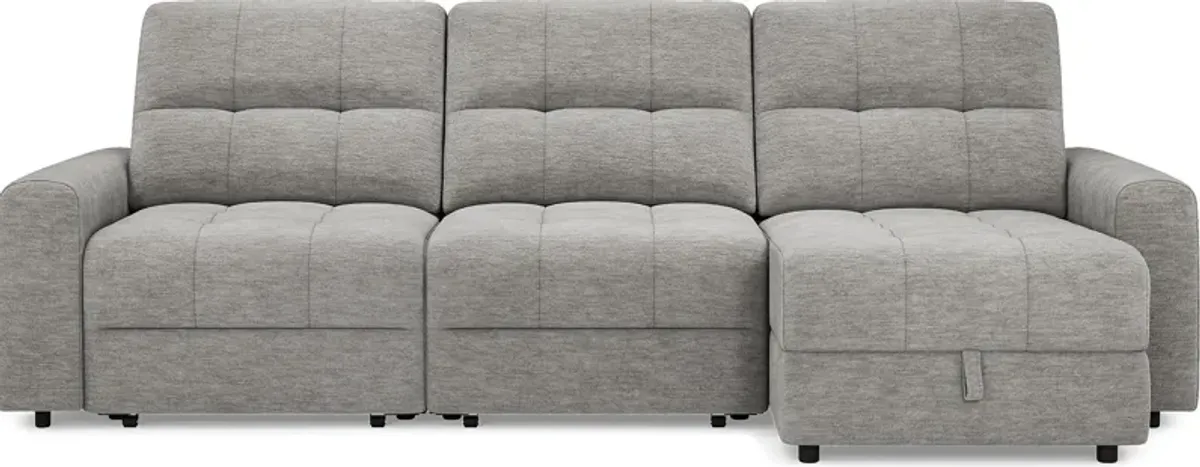 Meriwether Gray 3 Pc Power Slider Sectional