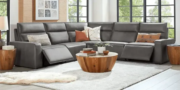 Charcoal Fabric 5 Pc Dual Power Reclining ModularTwo