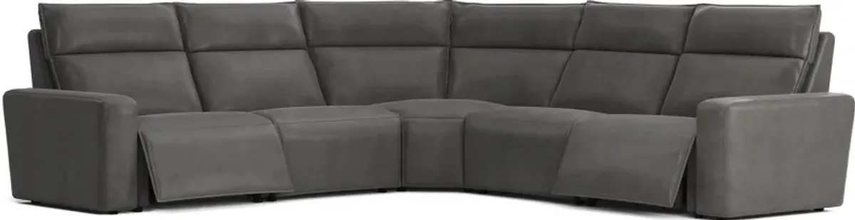 Charcoal 5 Pc Dual Power Reclining ModularTwo