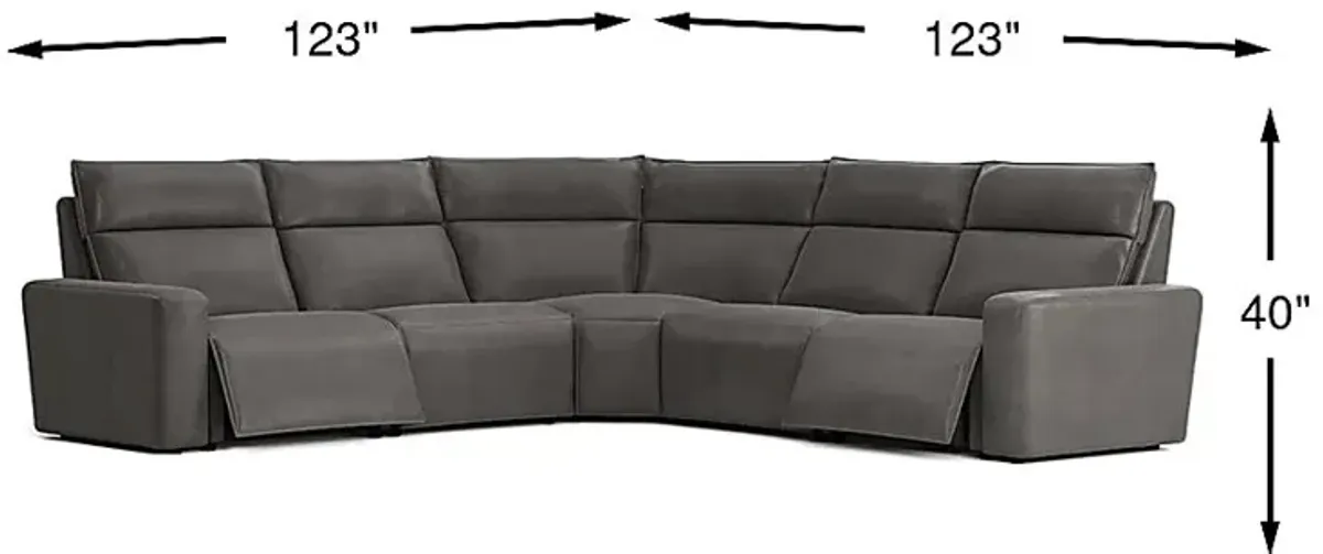 Charcoal Fabric 5 Pc Dual Power Reclining ModularTwo