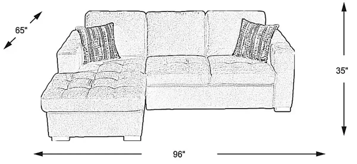 Angelino Heights Blue 2 Pc Sleeper Sectional