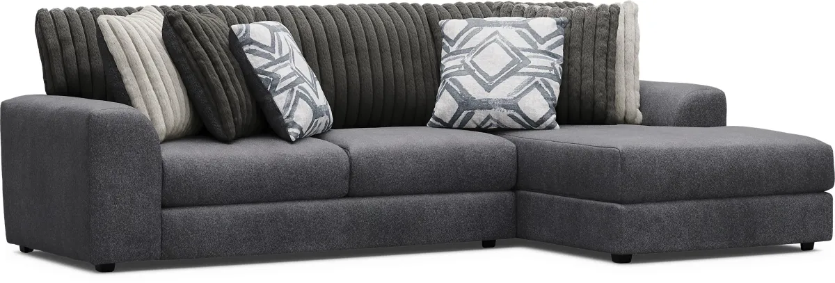 Moreau Street Black 5 Pc Sectional Living Room