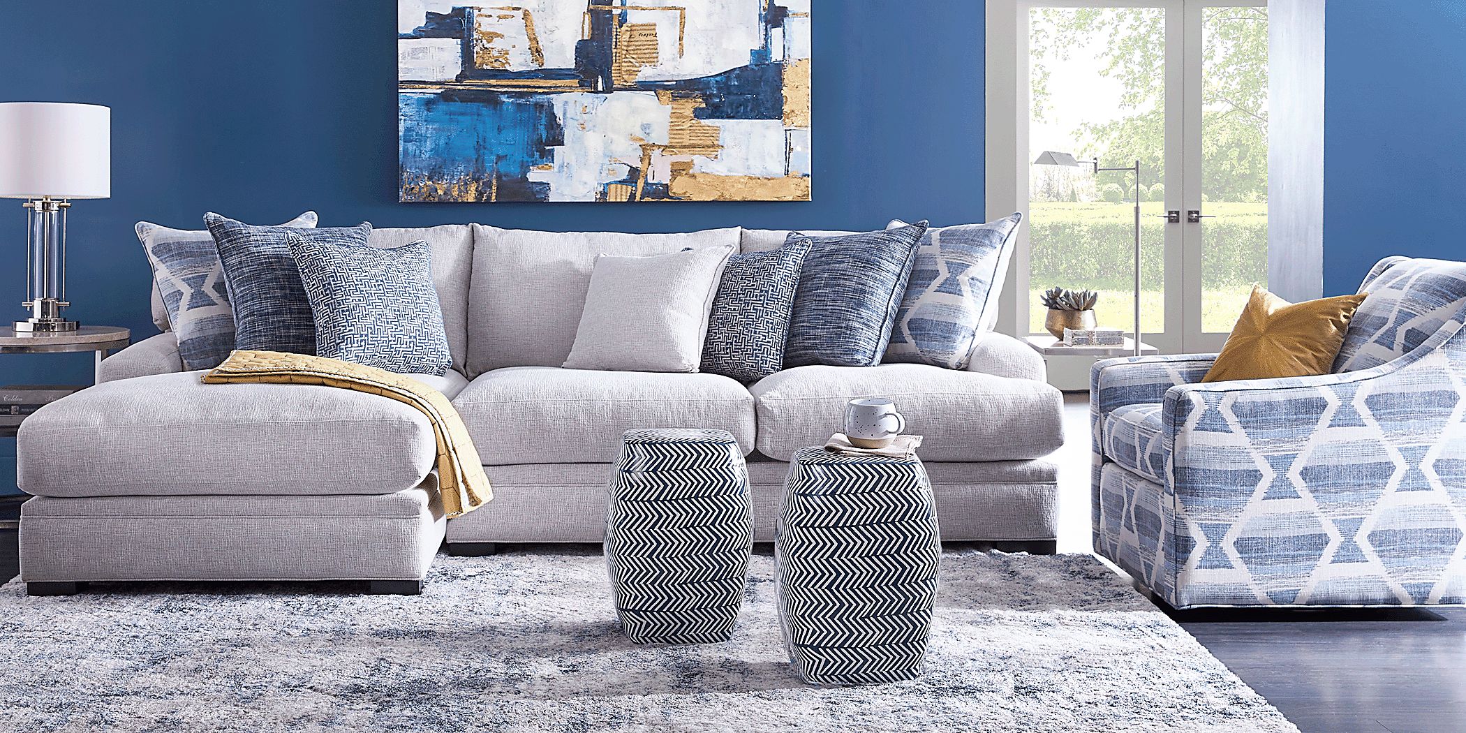 Cindy Crawford Home Bedford Park Ivory 2 Pc Sectional